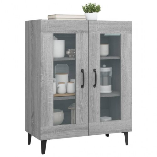 Skænk med glaslåger 69,5 × 34 × 90 cm - grå sonoma-eg