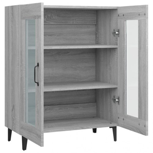 Skænk med glaslåger 69,5 × 34 × 90 cm - grå sonoma-eg