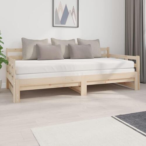 Daybed med udtræk 2x(90x200) cm massivt fyrretræ