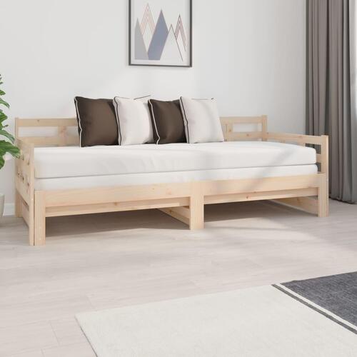 Daybed med udtræk 2x(80x200) cm massivt fyrretræ