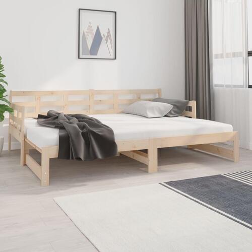 Daybed med udtræk 2x(80x200) cm massivt fyrretræ