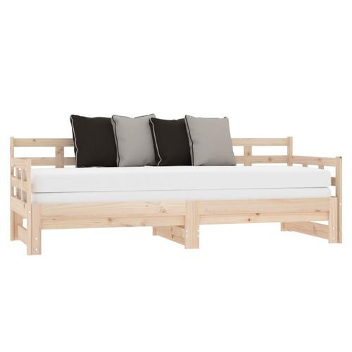 Daybed med udtræk 2x(80x200) cm massivt fyrretræ