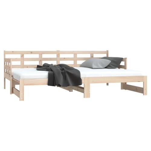 Daybed med udtræk 2x(80x200) cm massivt fyrretræ