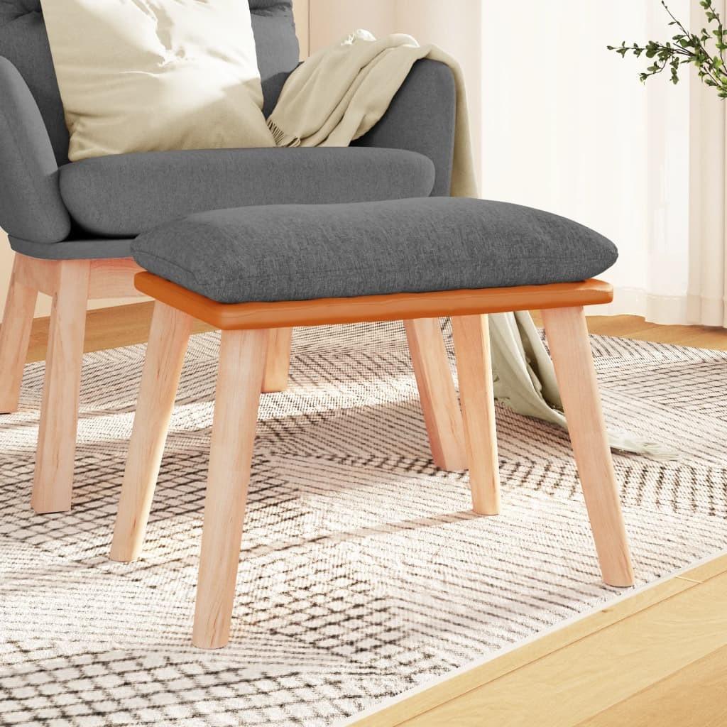 vidaXL fodskammel 45x29,5x35 cm stof og kunstlæder lysegrå