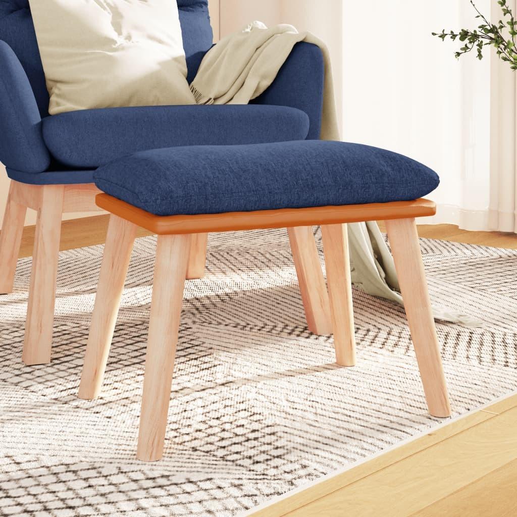 vidaXL fodskammel 45x29,5x35 cm stof og kunstlæder blå