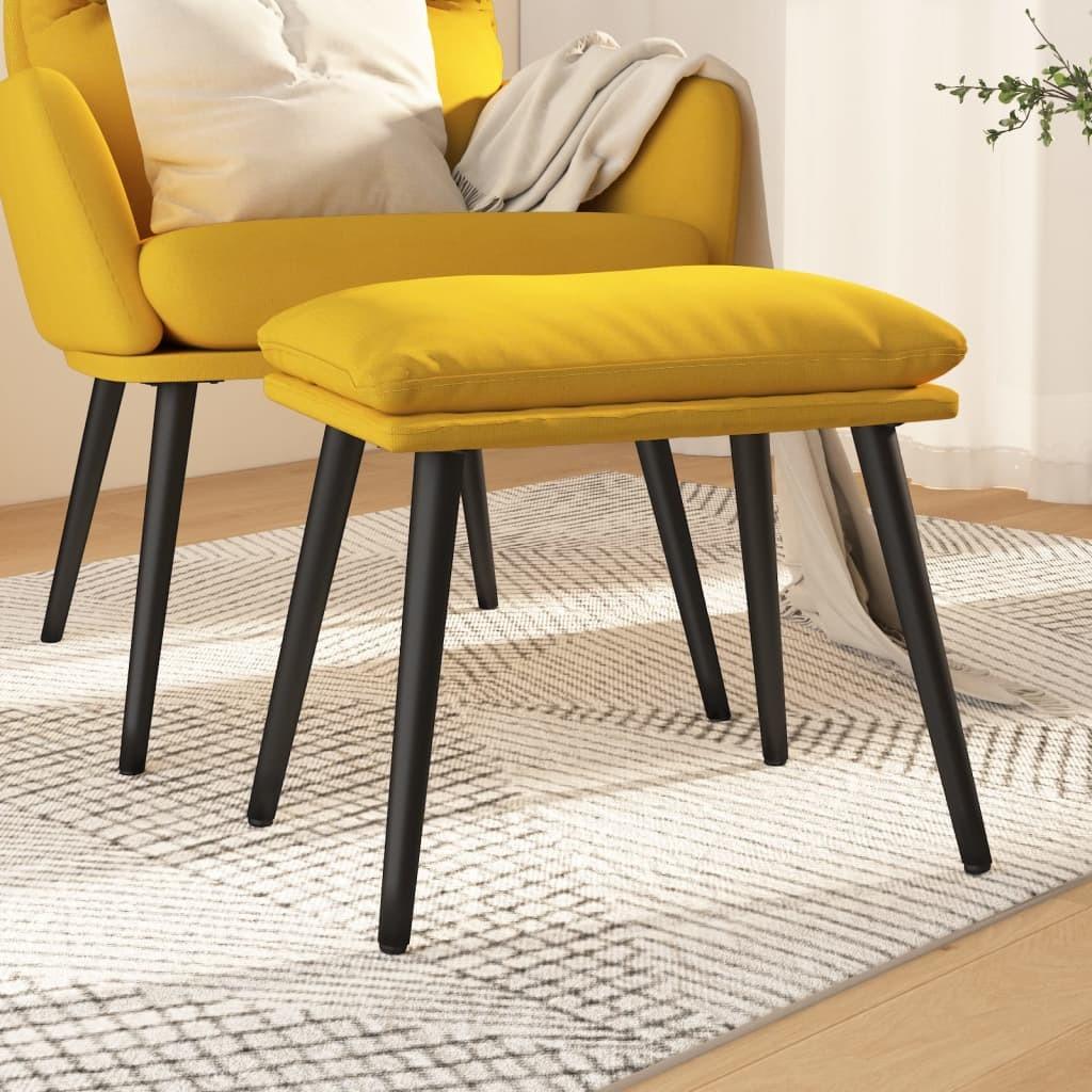 vidaXL fodskammel 45x29,5x35 cm stof sennepsgul