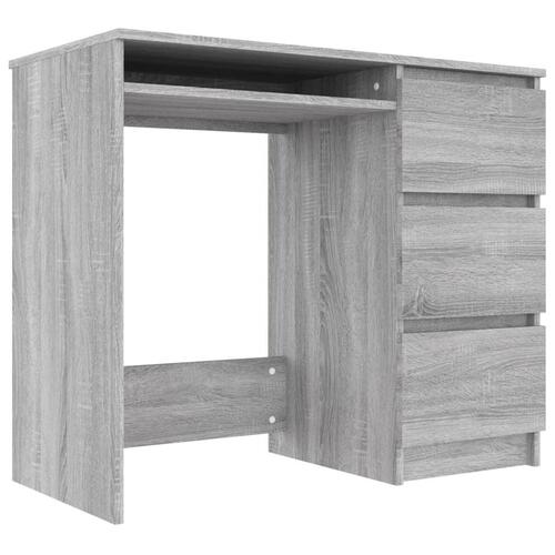 Skrivebord 90x45x76 cm konstrueret træ grå sonoma-eg