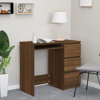 Skrivebord 90x45x76 cm konstrueret træ brun egetræsfarve