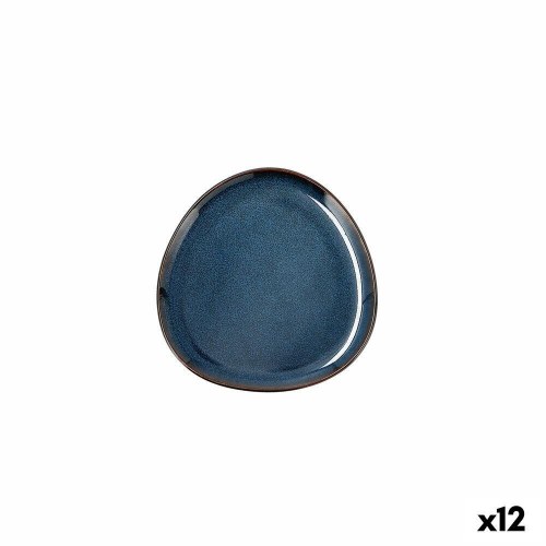 Bidasoa Ikonic flad tallerken, blå keramik, 11 x 11 cm - 12 stk