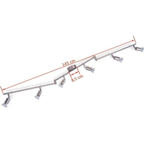 Loftslampe med 6 LED-spotlys satinnikkel