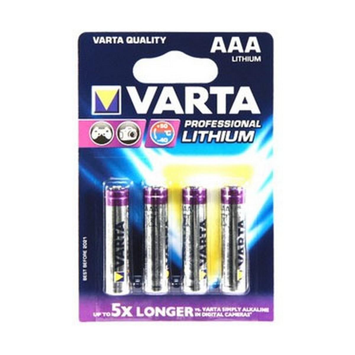 Se Varta Professional Lithium Aaa 4 Pack (b) - Batteri hos Boligcenter.dk
