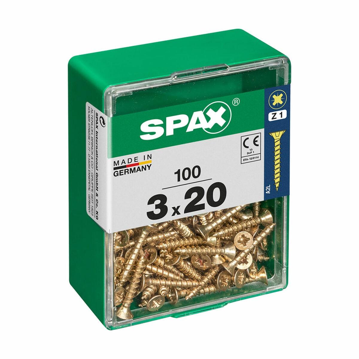 SPAX Yellox træskruer med fladt hoved - 100 stk. (3,0 × 20 mm)