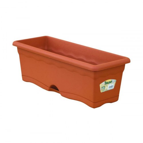 Plastiken altankasse med fad - terrakotta, polypropylen, 80 × 20 cm