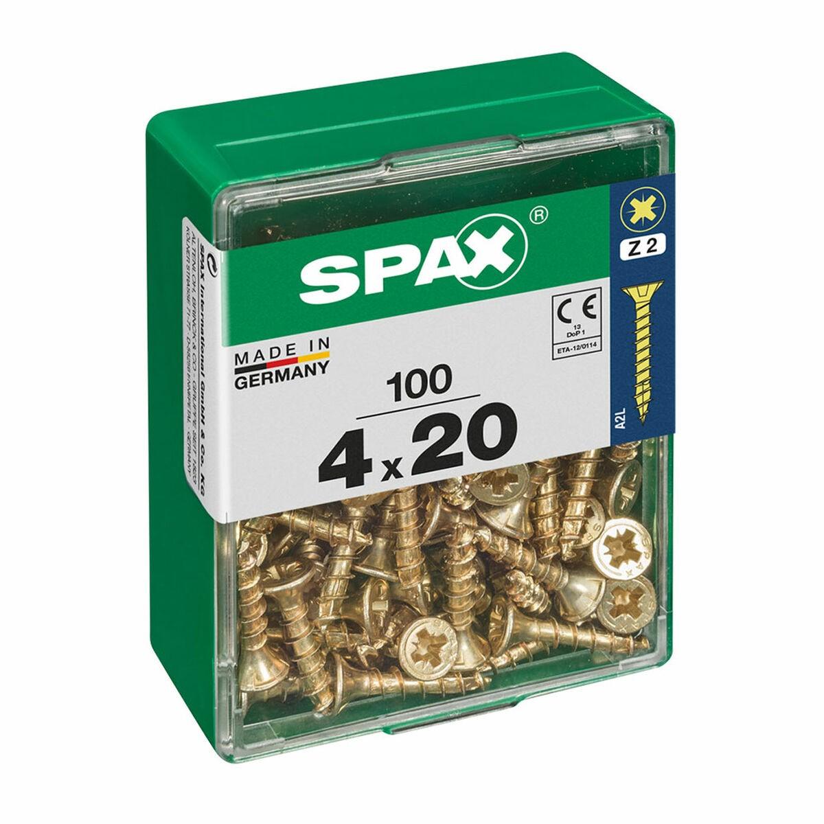 SPAX Yellox træskruer med fladt hoved 4 x 20 mm - 100 stk.