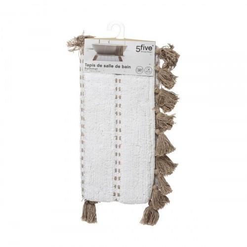 5five Simply Smart bademåtte Pom pom - brun bomuld, 50 × 75 cm