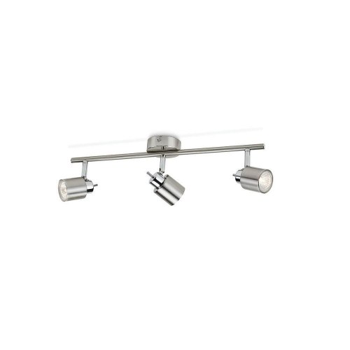 Philips Foco loftslampe - sølvfarvet metal, 3 x GU10, 10 × 49 × 15,5 cm