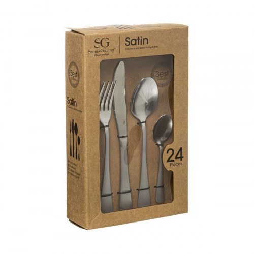 Secret de Gourmet Bestik sæt - Satin stål, rustfrit stål, 24 dele