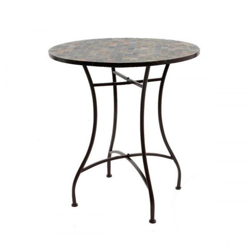 Sofabord Stuttgart - brun jern, rundt sidebord 70 × 77 cm