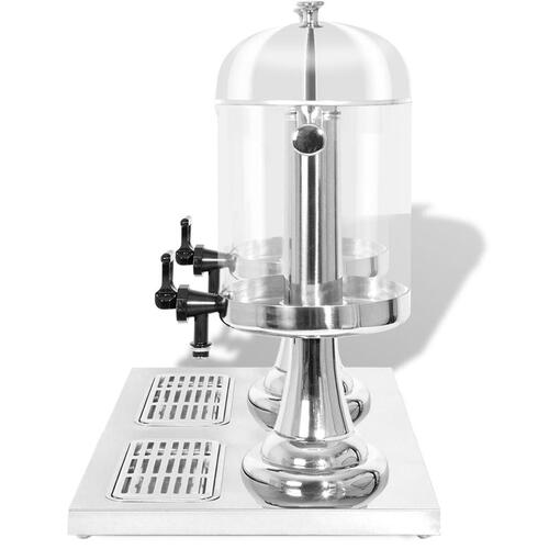 Dobbeltjuicedispenser rustfrit stål 2 x 8 l