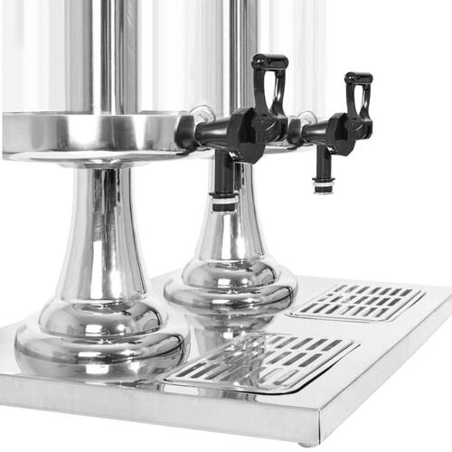 Dobbeltjuicedispenser rustfrit stål 2 x 8 l