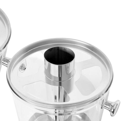 Dobbeltjuicedispenser rustfrit stål 2 x 8 l