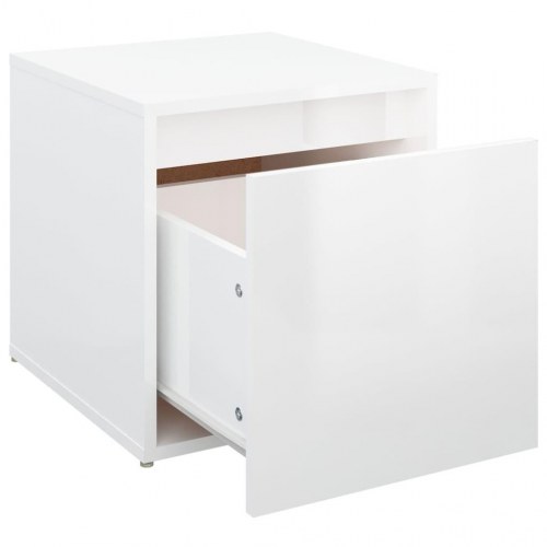 Opbevaringsskab 40,5x40x40 cm konstrueret træ hvid højglans