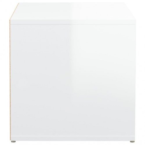 Opbevaringsskab 40,5x40x40 cm konstrueret træ hvid højglans