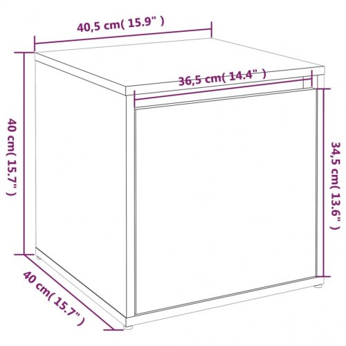 Opbevaringsskab 40,5×40×40 cm i konstrueret træ - grå sonoma-eg