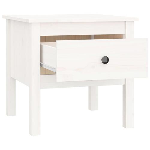 Sideborde 2 stk. 50x50x49 cm massivt fyrretræ hvid