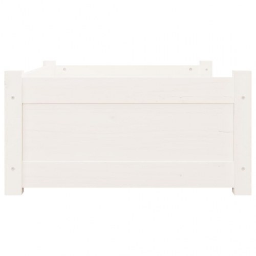 Hundeseng 75,5x55,5x28 cm massivt fyrretræ hvid