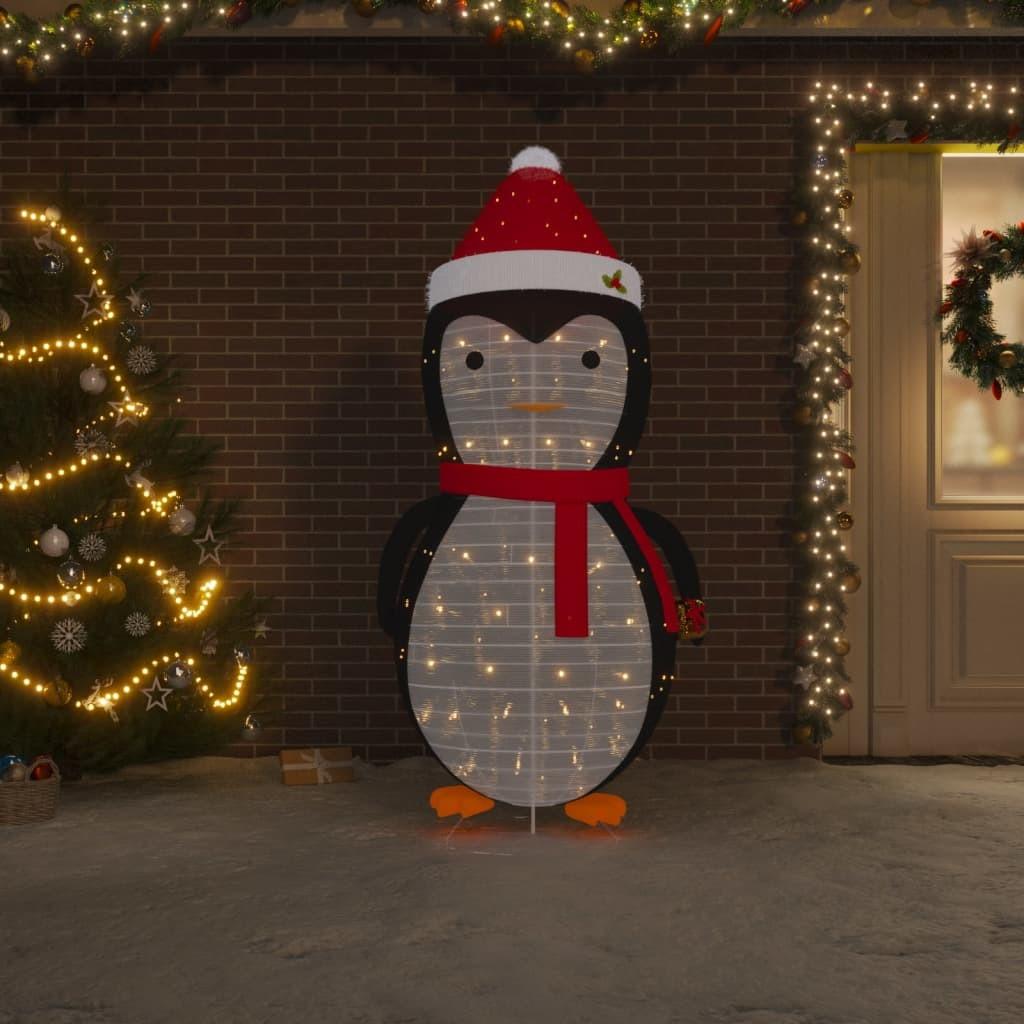 dekorativ julepingvin m. LED-lys 180 cm luksuriøst stof