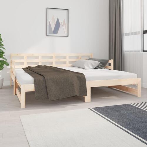 Daybed med udtræk 2x(90x190) cm massivt fyrretræ