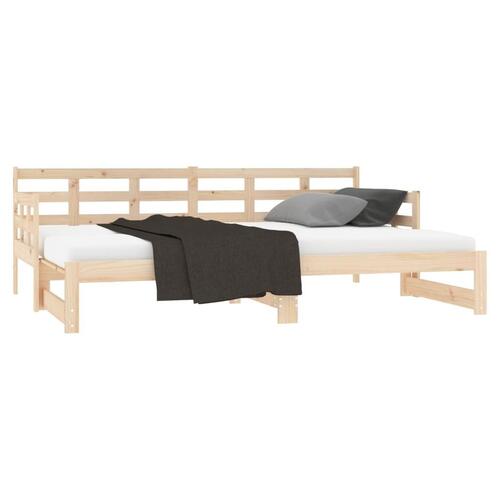 Daybed med udtræk 2x(90x190) cm massivt fyrretræ