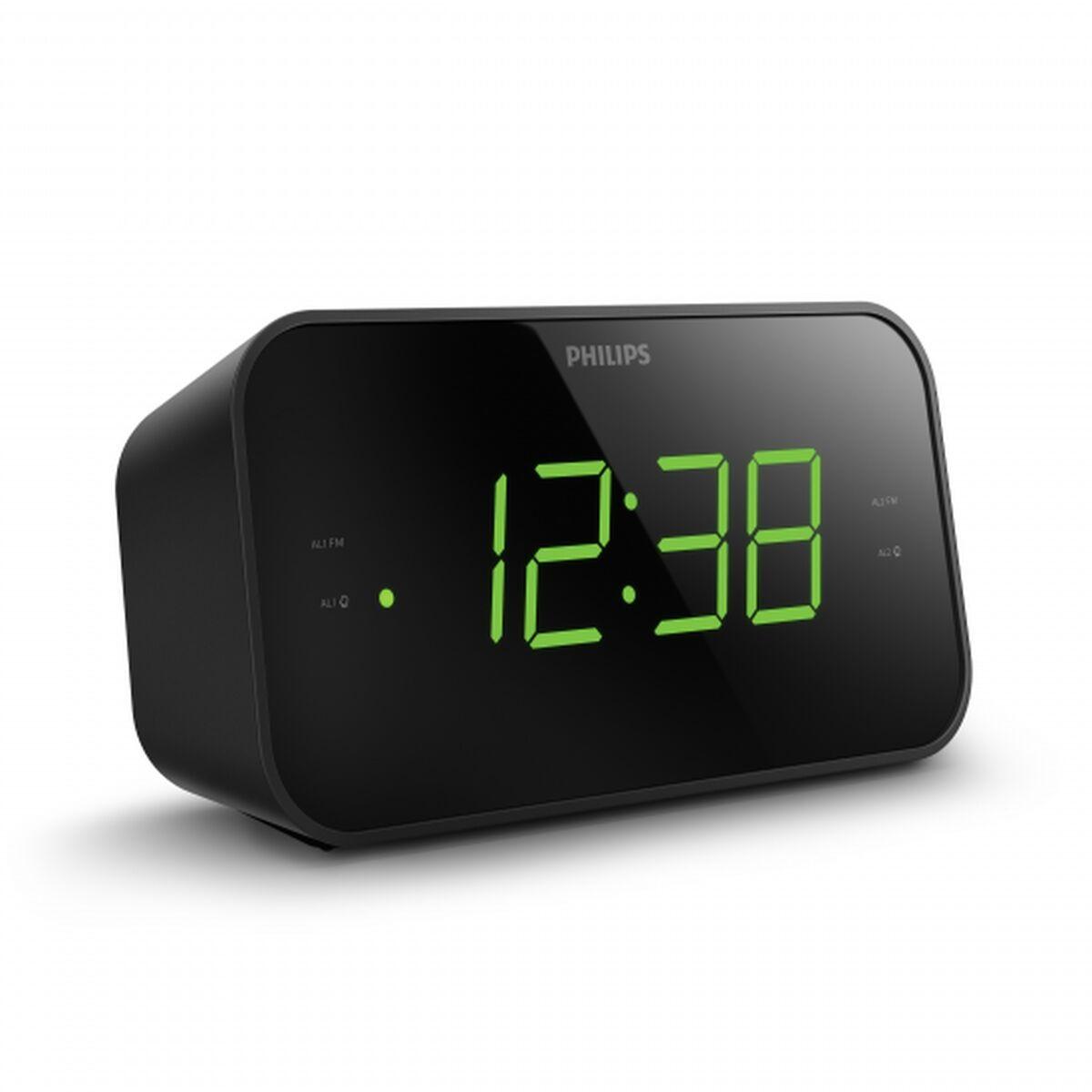 Philips TAR3306/12 clockradio - sort vækkeur med FM og dual alarm