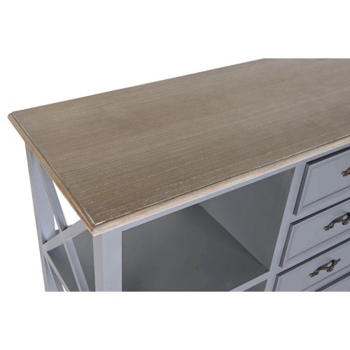 Skænk - grå/natur, paulownia & MDF, 132 × 40 × 84,5 cm