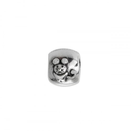SCZT3 charm - grå perle i rustfrit stål, 1 cm