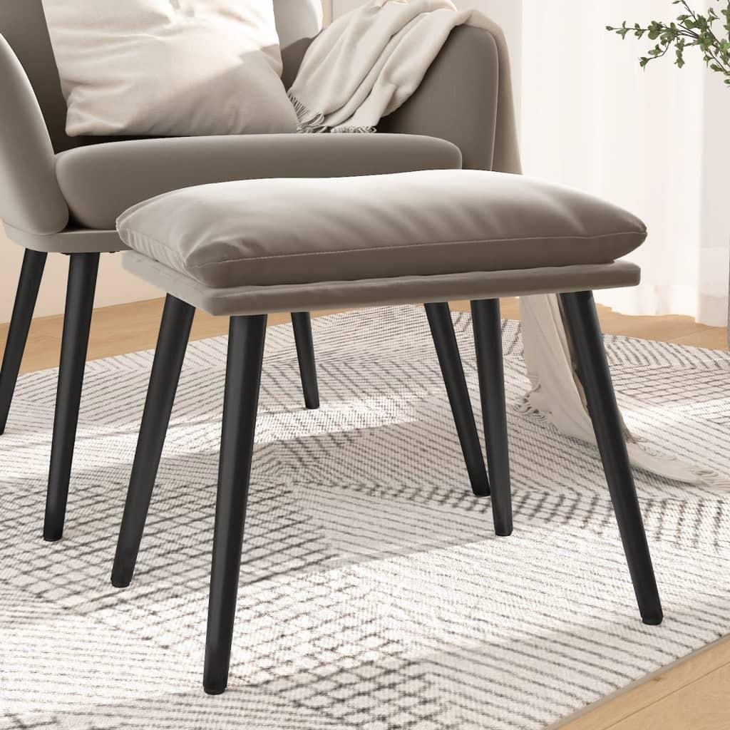 vidaXL fodskammel 45x29,5x35 cm fløjl lysegrå