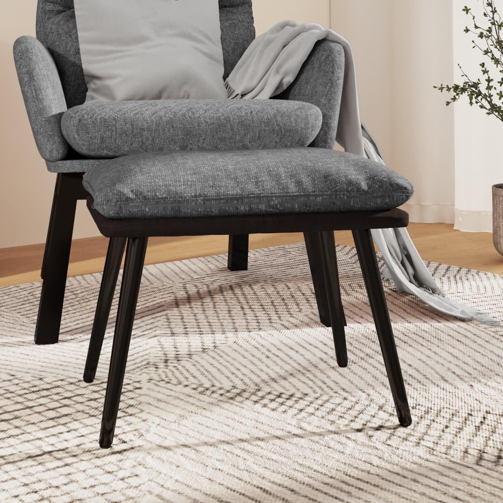 Fodskammel i stof og kunstlæder - 45 × 29,5 × 35 cm, lysegrå