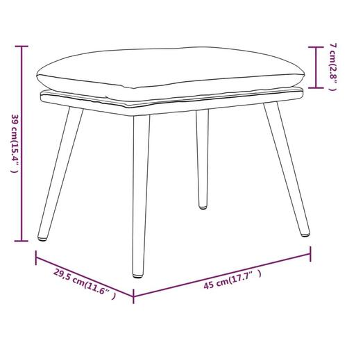 Fodskammel 45x29,5x35 cm kunstlæder sort