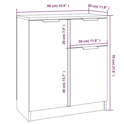 Skænke sæt - 2 stk. 60×30×70 cm i hvidt konstrueret træ