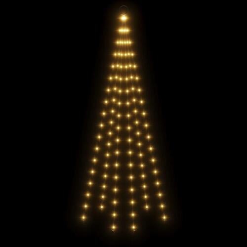 Juletræ til flagstang 108 LED'er 180 cm varmt hvidt lys