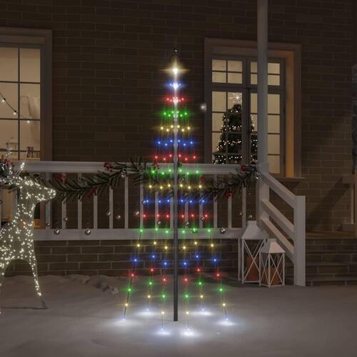 Juletræ til flagstang 108 LED'er 180 cm farverigt lys
