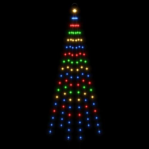 Juletræ til flagstang 108 LED'er 180 cm farverigt lys