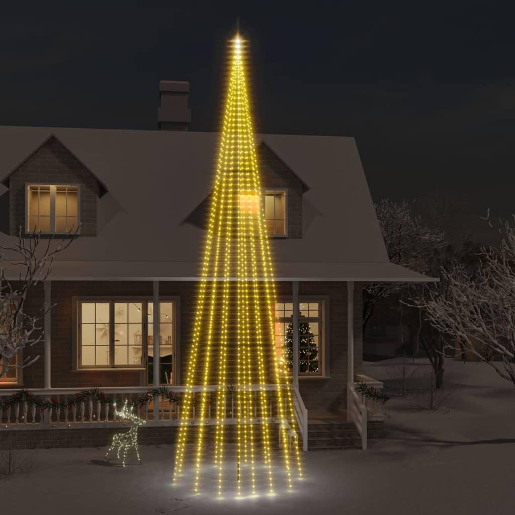 Juletræ til flagstang 1134 LED'er 800 cm varmt hvidt lys