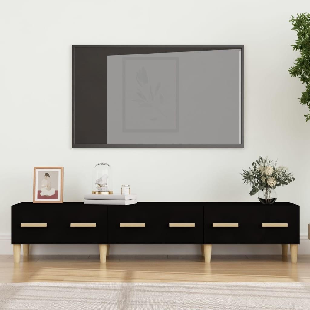 Tv-bord 150x34,5x30 cm konstrueret træ sort