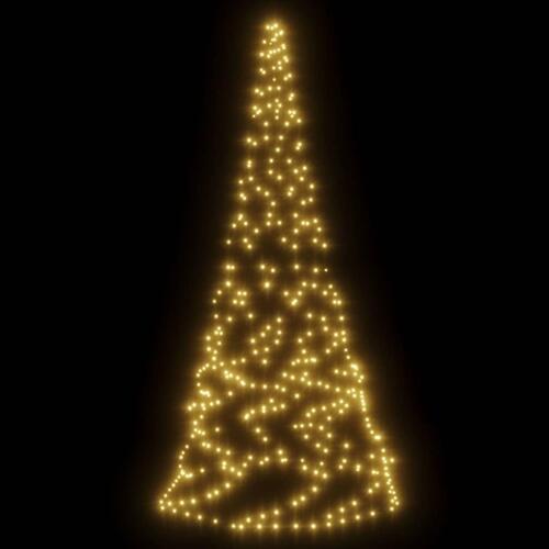 Juletræ til flagstang 200 LED'er 180 cm varmt hvidt lys