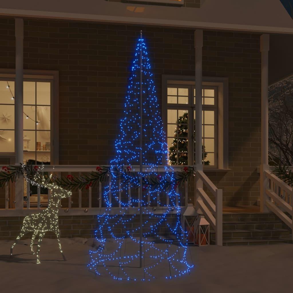 Juletræ til flagstang 500 LED'er 300 cm blåt lys