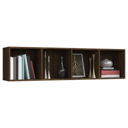 Bogreol/tv-skab 143×30×36 cm i konstrueret træ - brun egetræ
