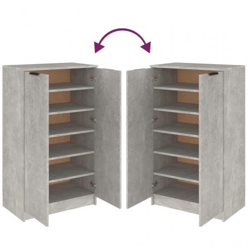 Skoskab 59x35x100,5 cm konstrueret træ betongrå
