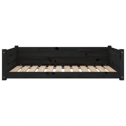 Hundeseng 105,5x75,5x28 cm massivt fyrretræ sort